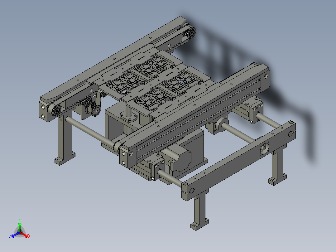 翻板可调输送带主视图