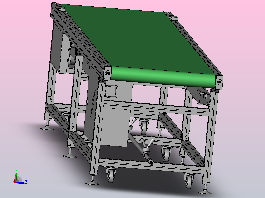 单层皮带线主视图