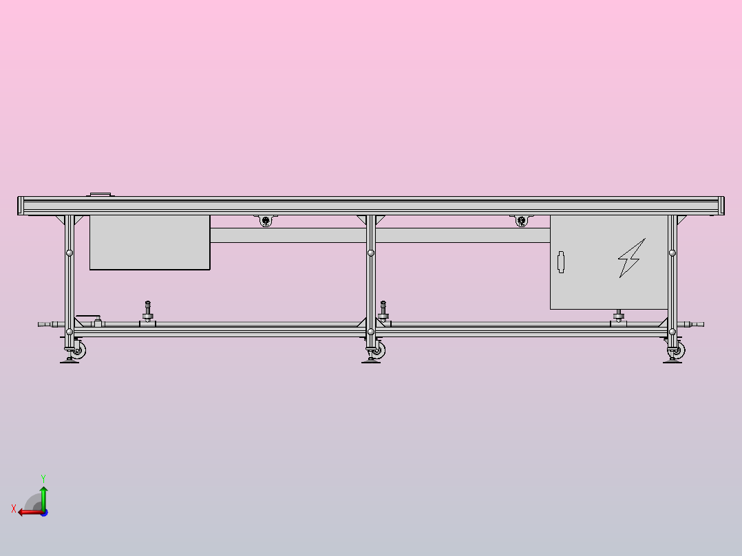 单层皮带线后视图