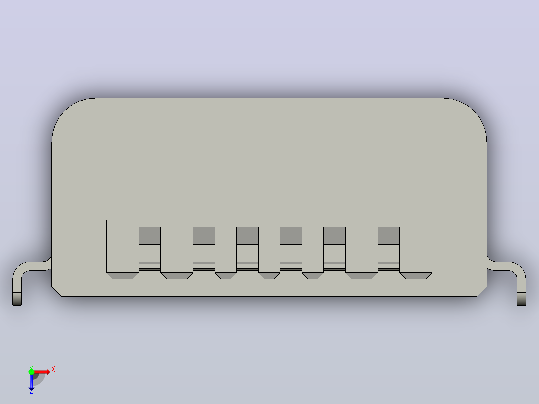USB Type-C 6针 防水类型 IP67 级俯视图
