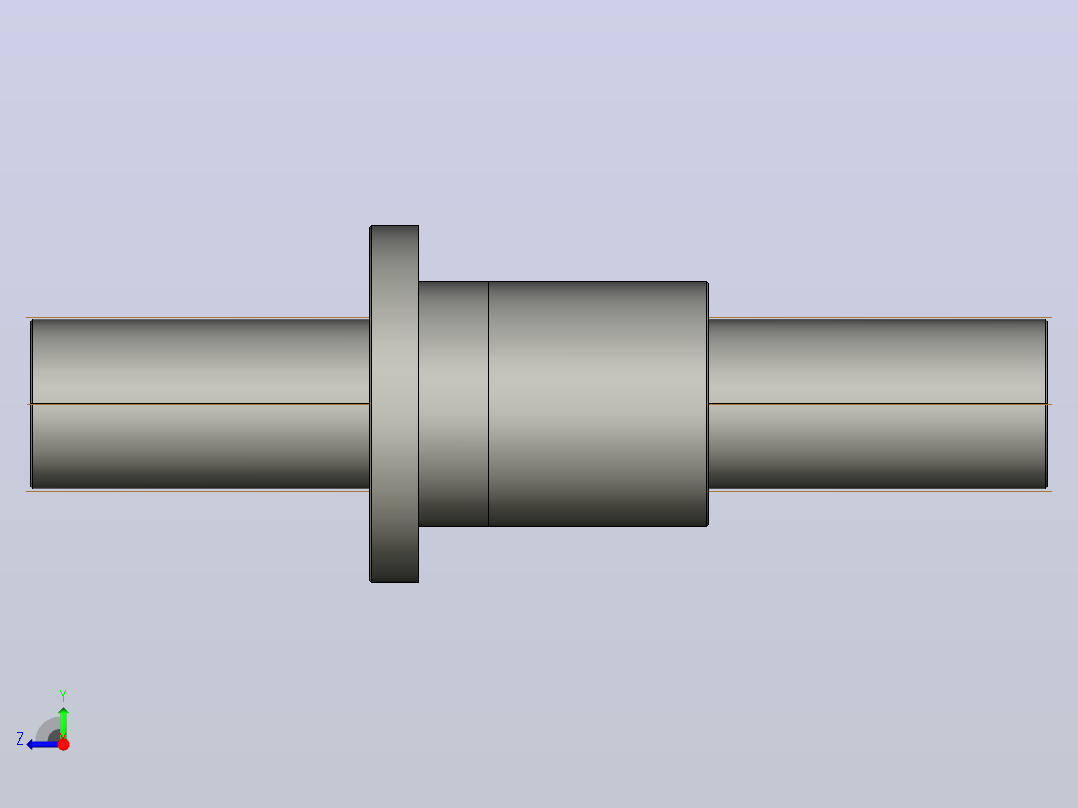 FF10020-5滚珠丝杆3D模型右视图