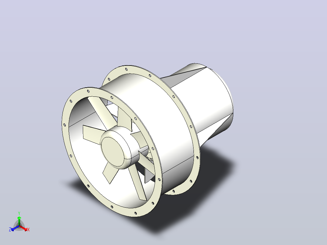 AXA系列[AXA500-7／10SH-4SU]亿利达管道风机正等轴测图