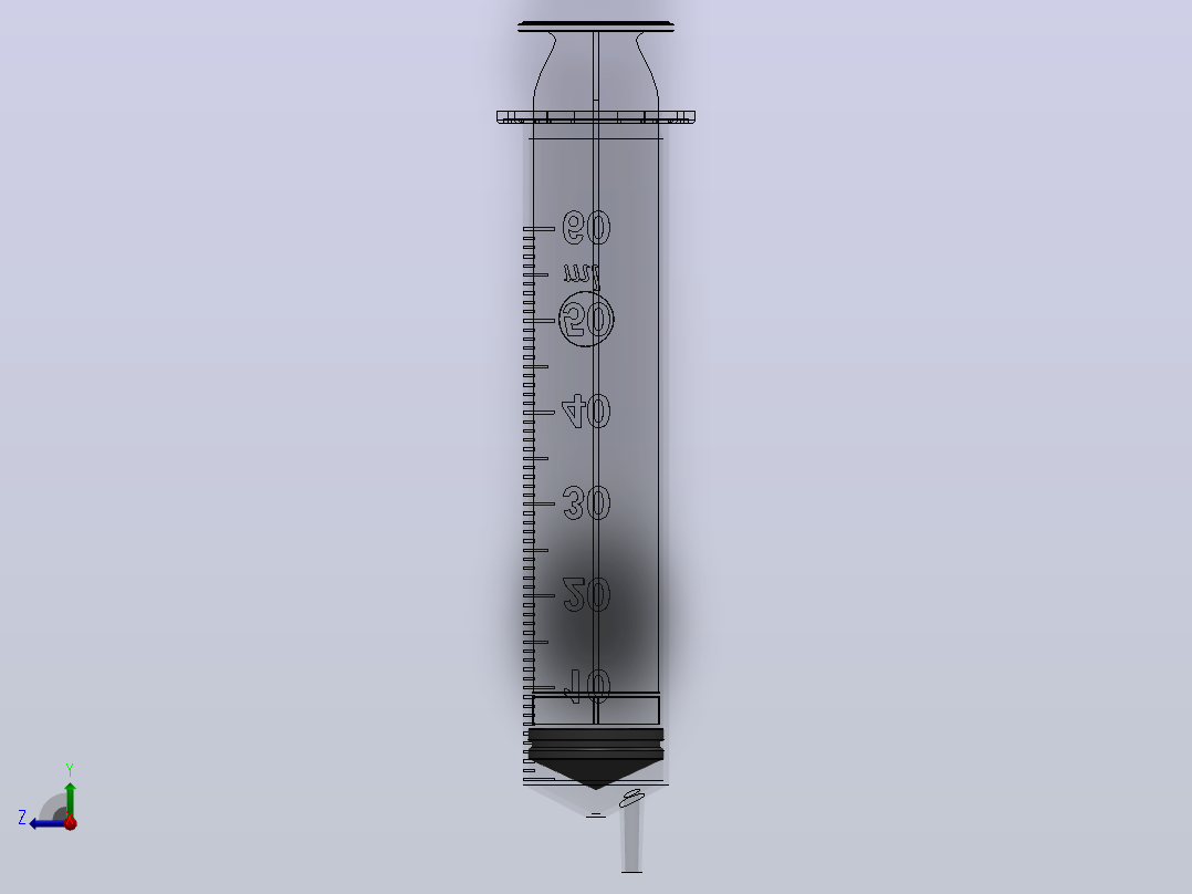 60ml毫升注射器右视图