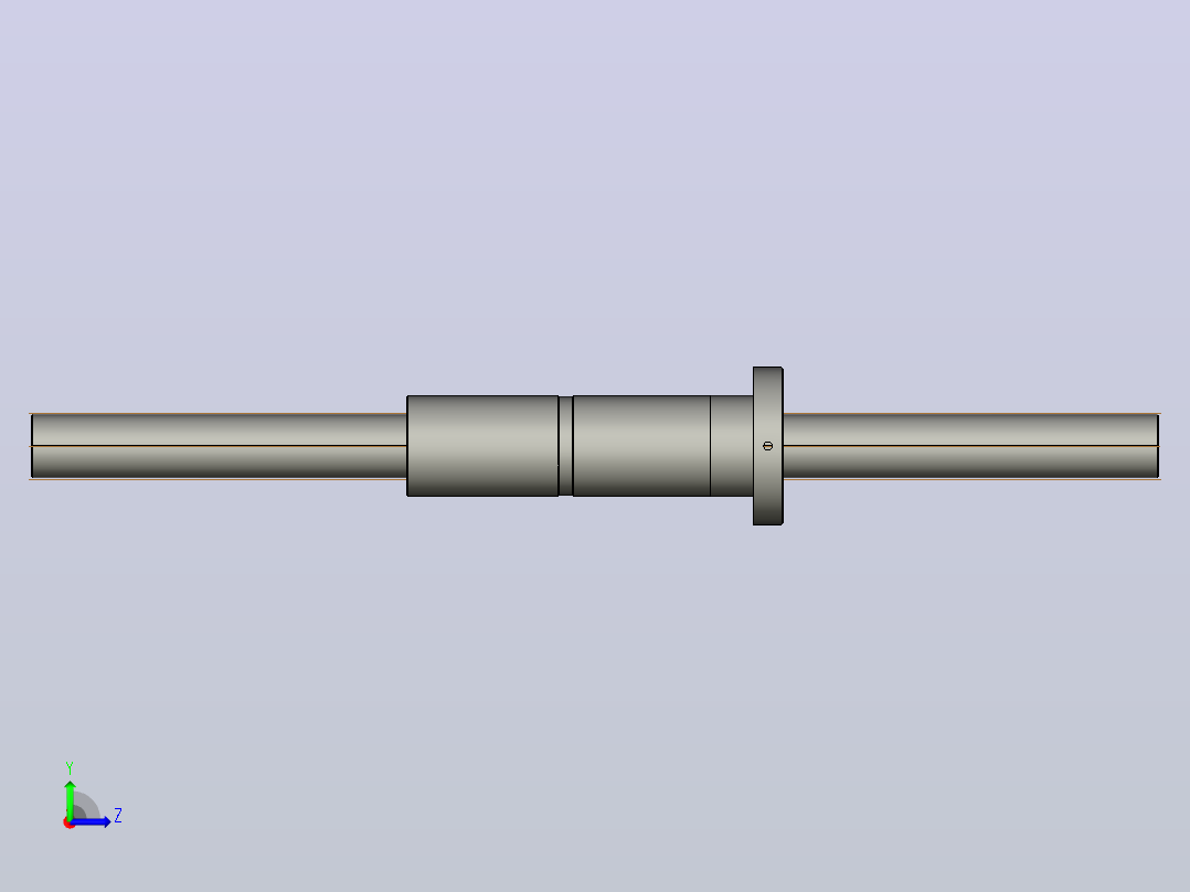 FFZD6320-5滚珠丝杆3D模型左视图