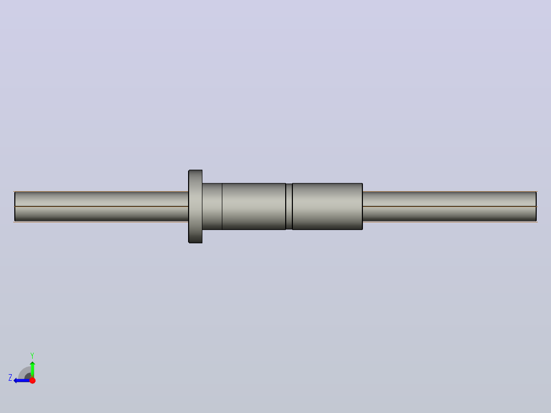 FFZD6320-5滚珠丝杆3D模型右视图