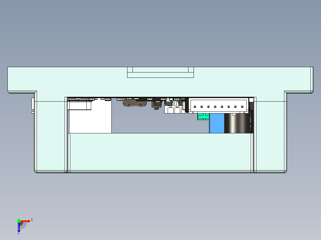 DIN 导轨盒 115x90x40MM俯视图