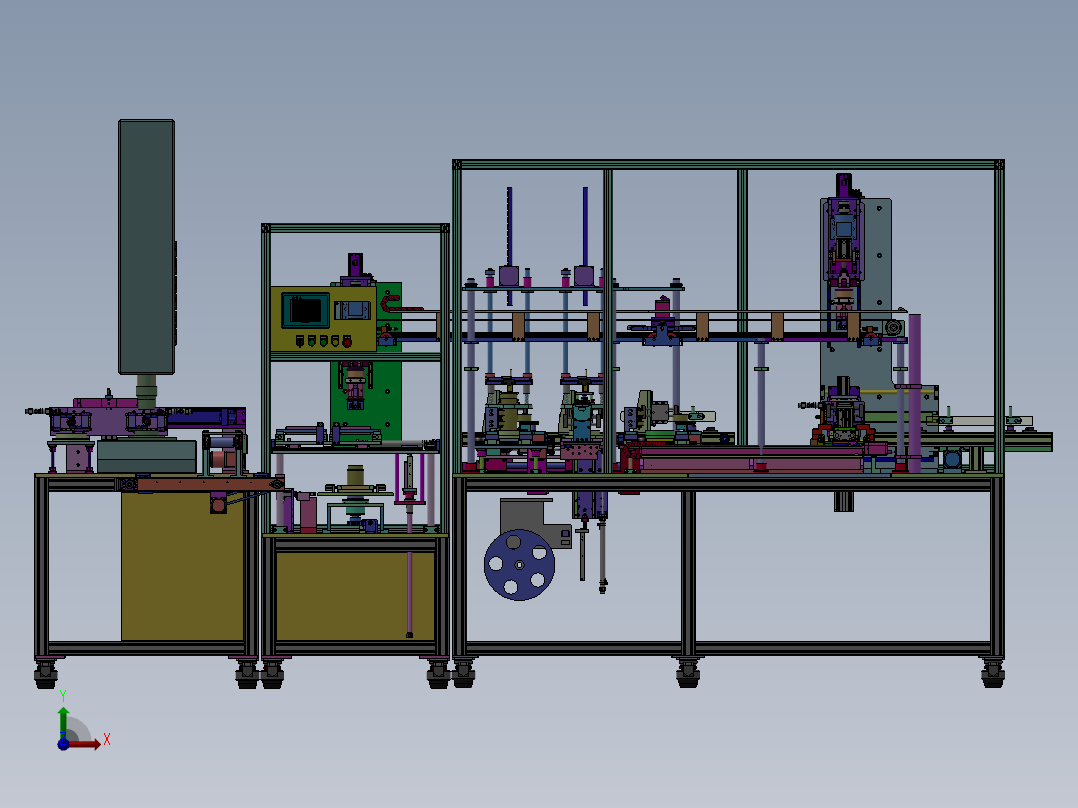 超音波焊接测漏自动化一体杯子生产线前视图