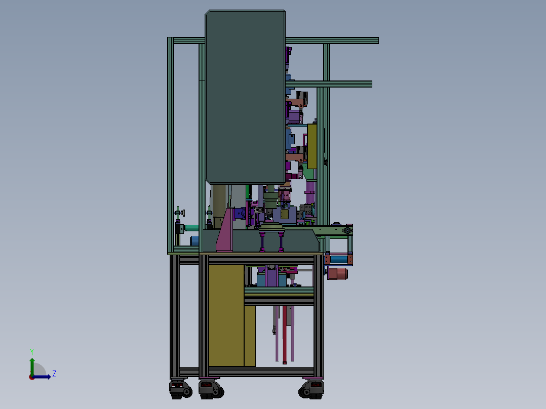 超音波焊接测漏自动化一体杯子生产线左视图