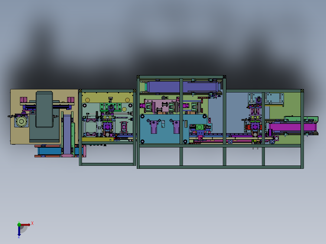 超音波焊接测漏自动化一体杯子生产线俯视图
