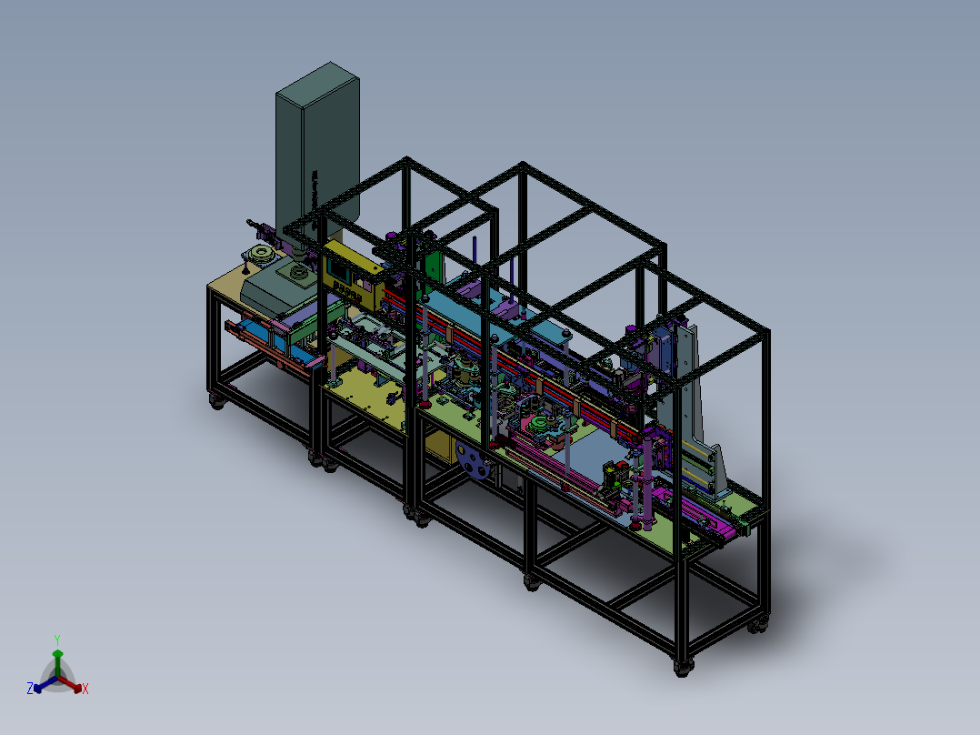 超音波焊接测漏自动化一体杯子生产线正等轴测图