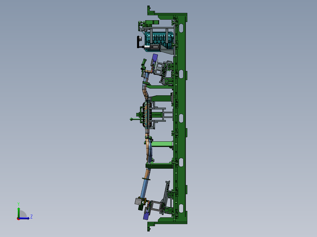 100.管路柔性焊接夹具左视图