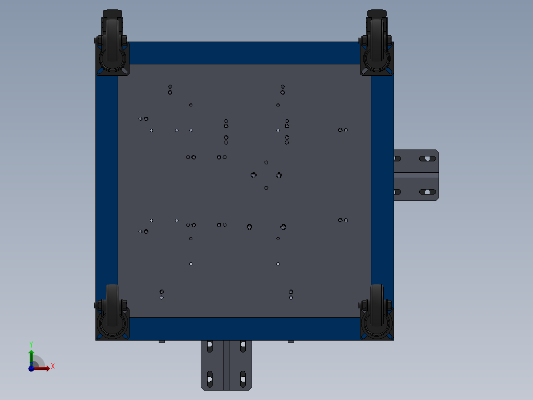 送料箱外壳组合焊接夹具图纸前视图
