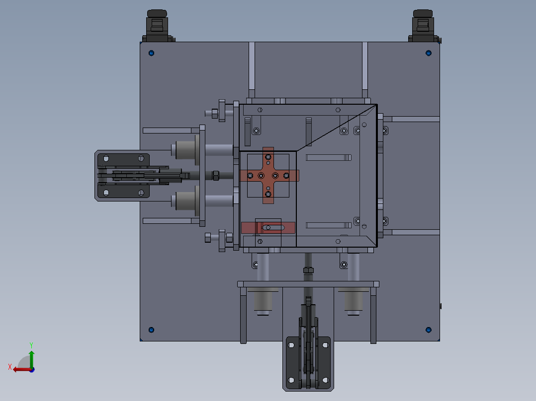 送料箱外壳组合焊接夹具图纸后视图
