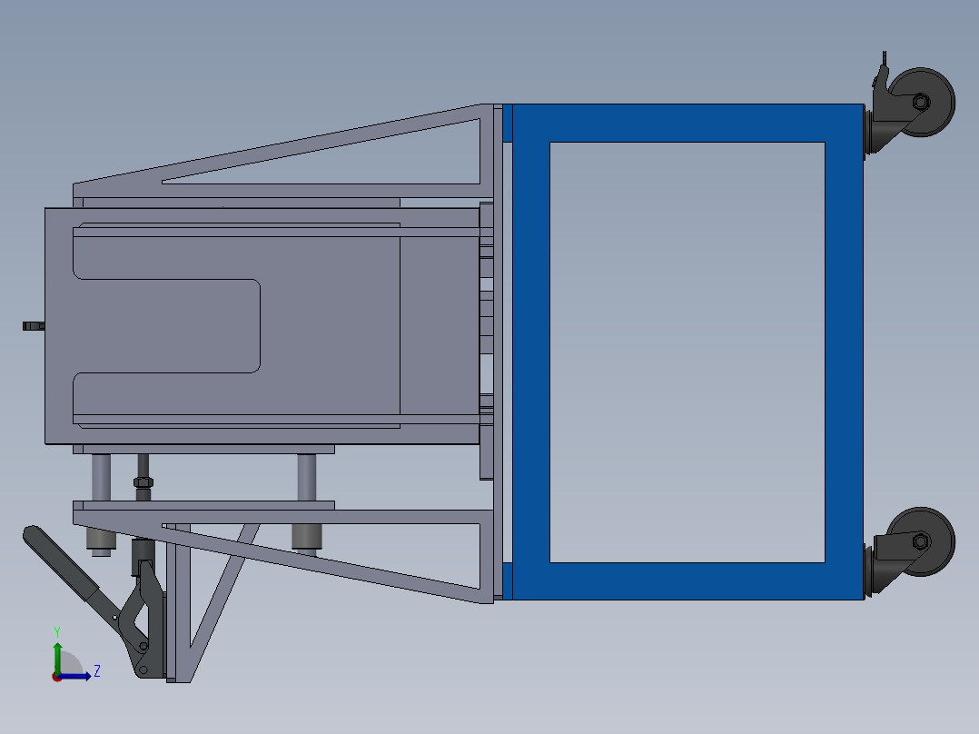送料箱外壳组合焊接夹具图纸左视图