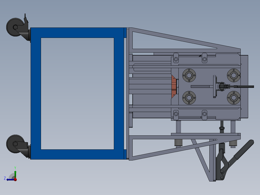 送料箱外壳组合焊接夹具图纸右视图
