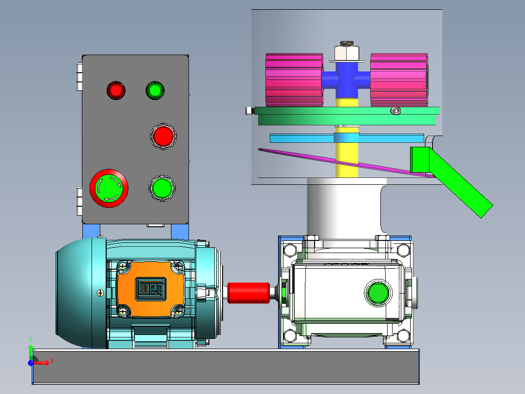 机器颗粒机器前视图