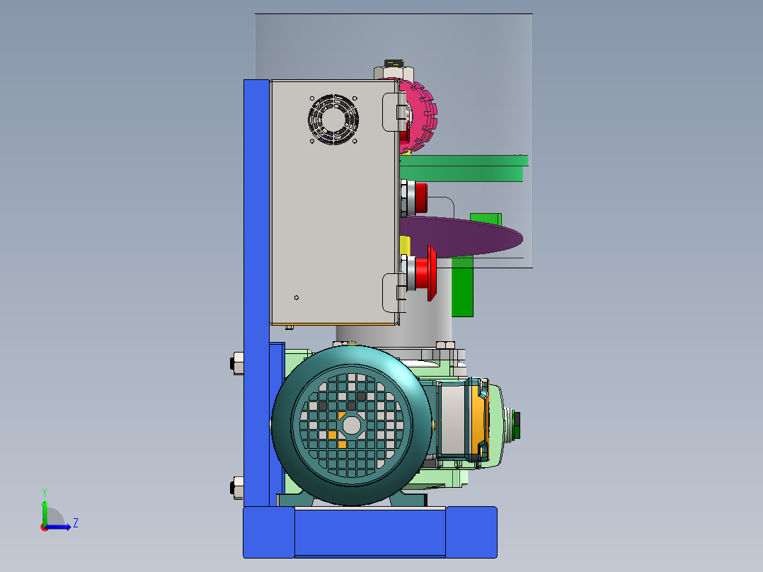 机器颗粒机器左视图