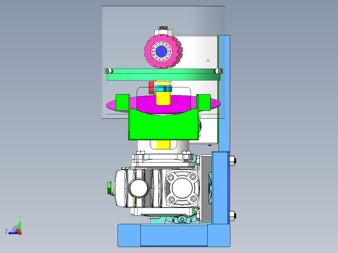 机器颗粒机器右视图