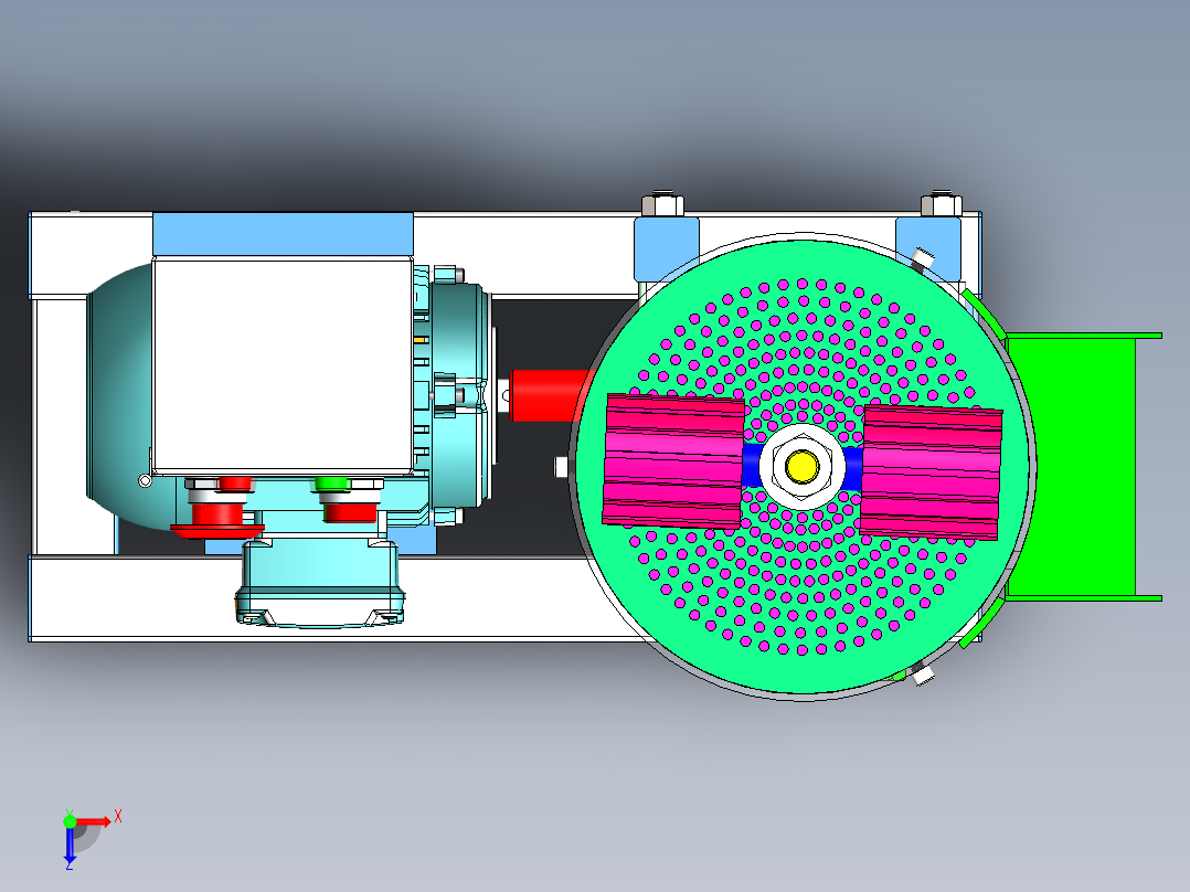 机器颗粒机器俯视图