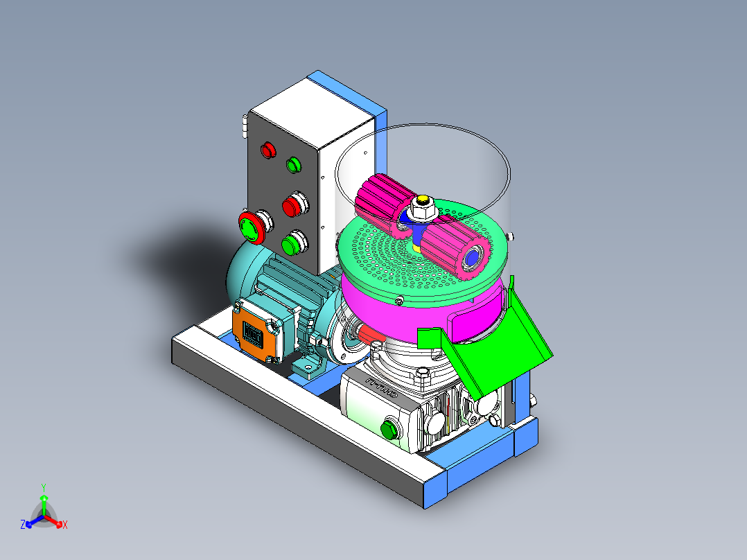 机器颗粒机器正等轴测图