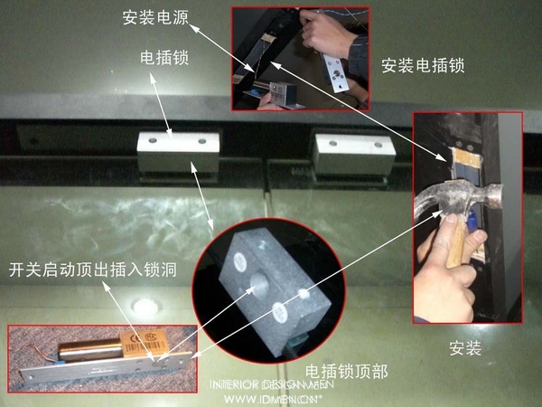 自动感应门无框玻璃门地弹簧