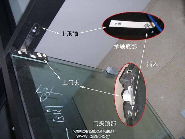 自动感应门无框玻璃门地弹簧