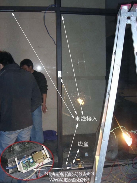 自动感应门无框玻璃门地弹簧