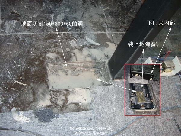 自动感应门无框玻璃门地弹簧