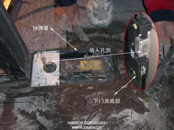 自动感应门无框玻璃门地弹簧