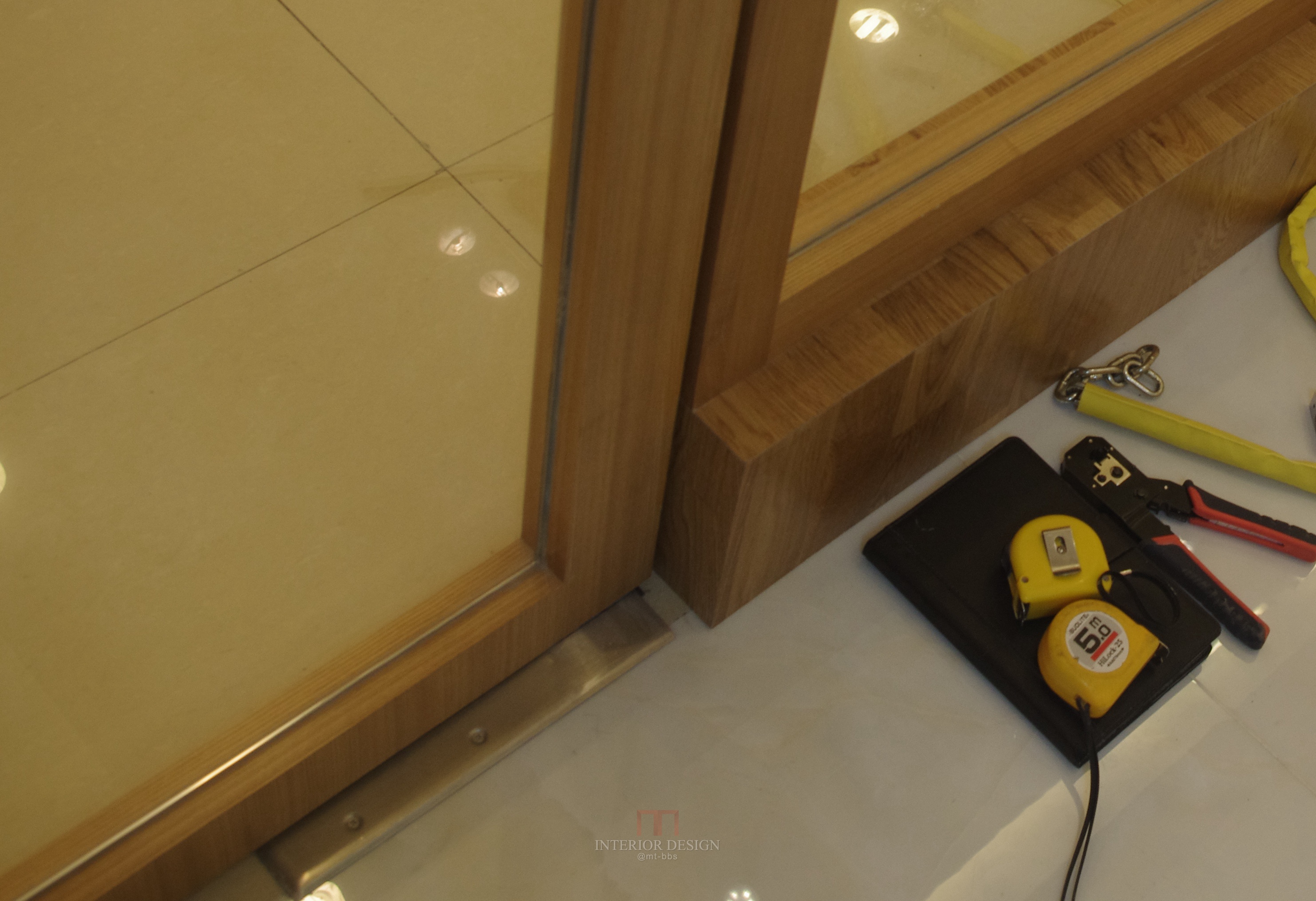 自动感应门无框玻璃门地弹簧