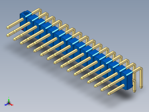 彩色公排针 100mil 2.54mm 系列-DS1022_blue_2x16p_100mil_TypeD_rev1.0