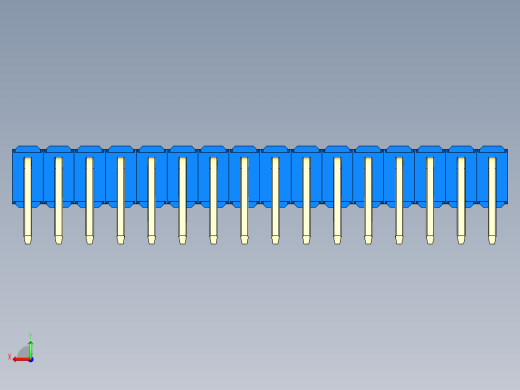 彩色公排针 100mil 2.54mm 系列-DS1022_blue_2x16p_100mil_TypeD_rev1.0后视缩略图