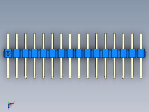 彩色公排针 100mil 2.54mm 系列-DS1022_blue_2x16p_100mil_TypeD_rev1.0俯视缩略图