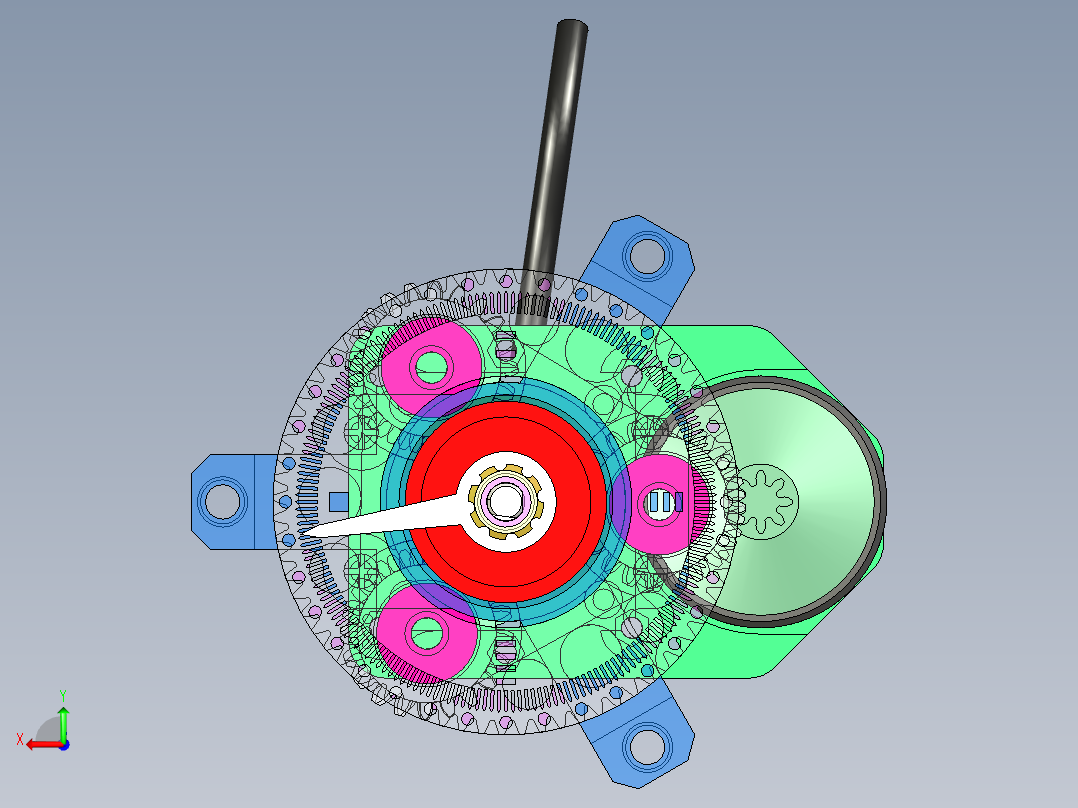 外齿式行星齿轮箱后视图