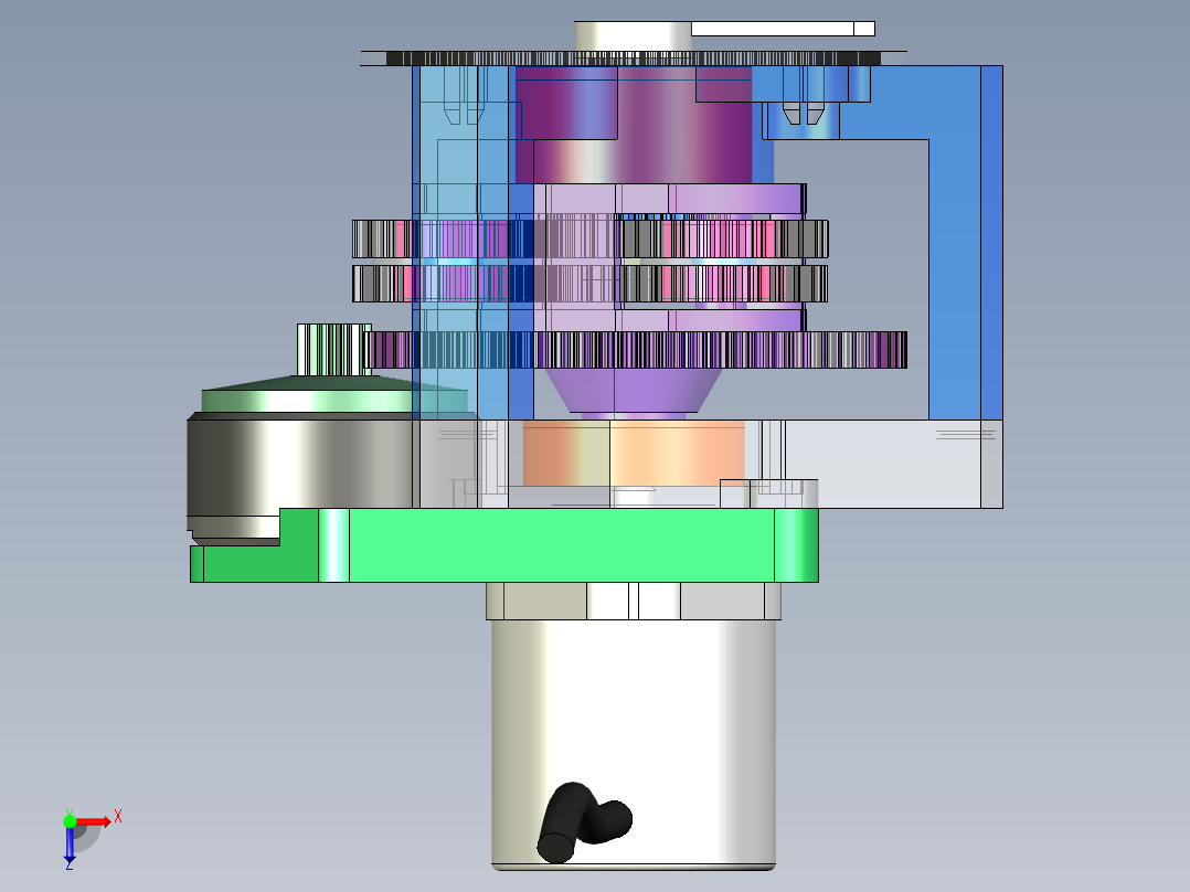 外齿式行星齿轮箱俯视图