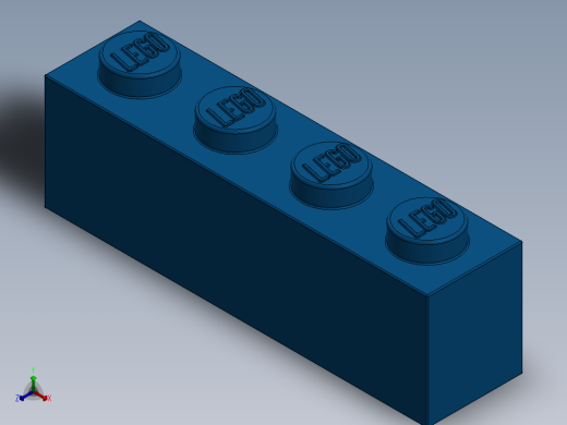 乐高套装 4421基本积木-301023 Bright Blue Brick 1 x 4.SLDPRT