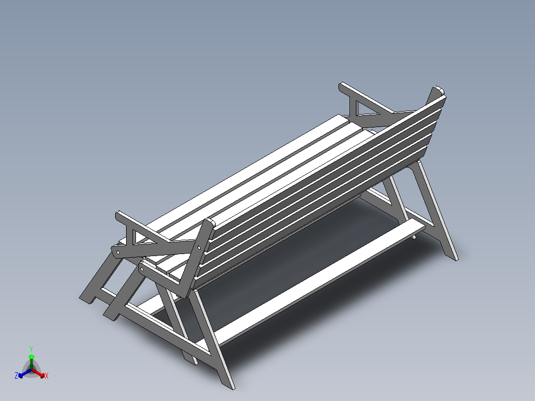 分体桌子正等轴测图