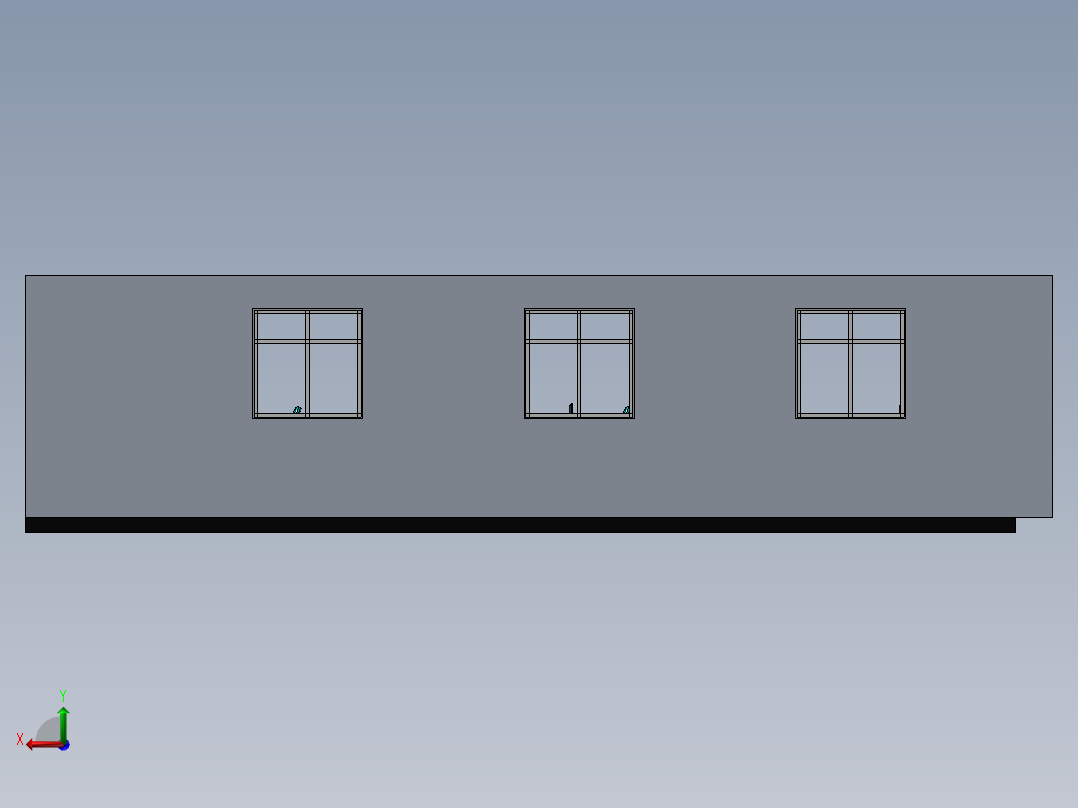 办公室模型设计后视图