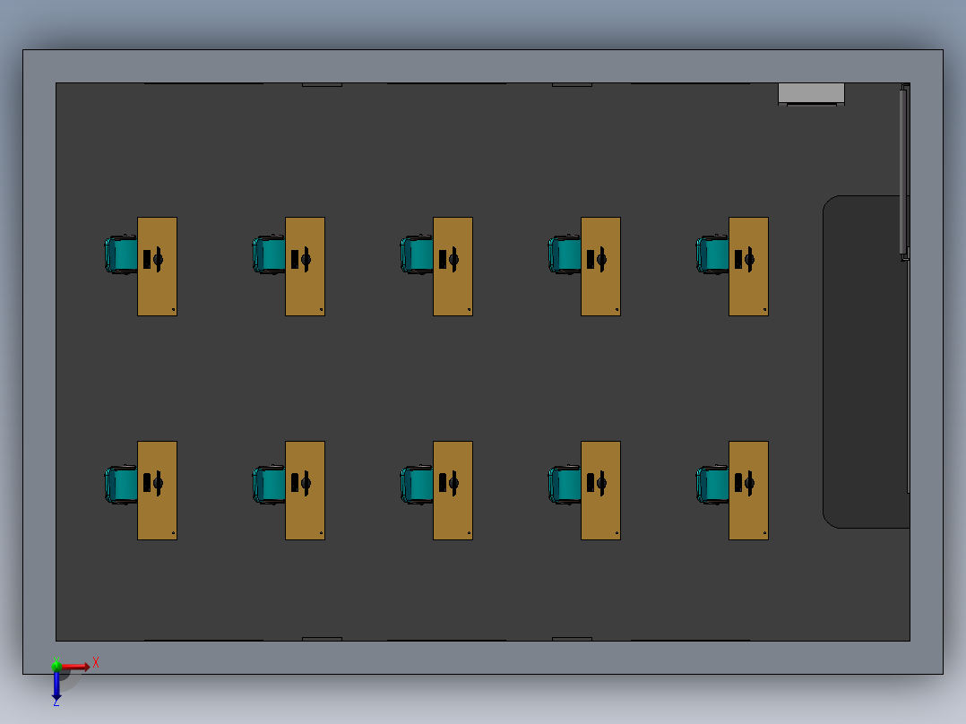 办公室模型设计俯视图