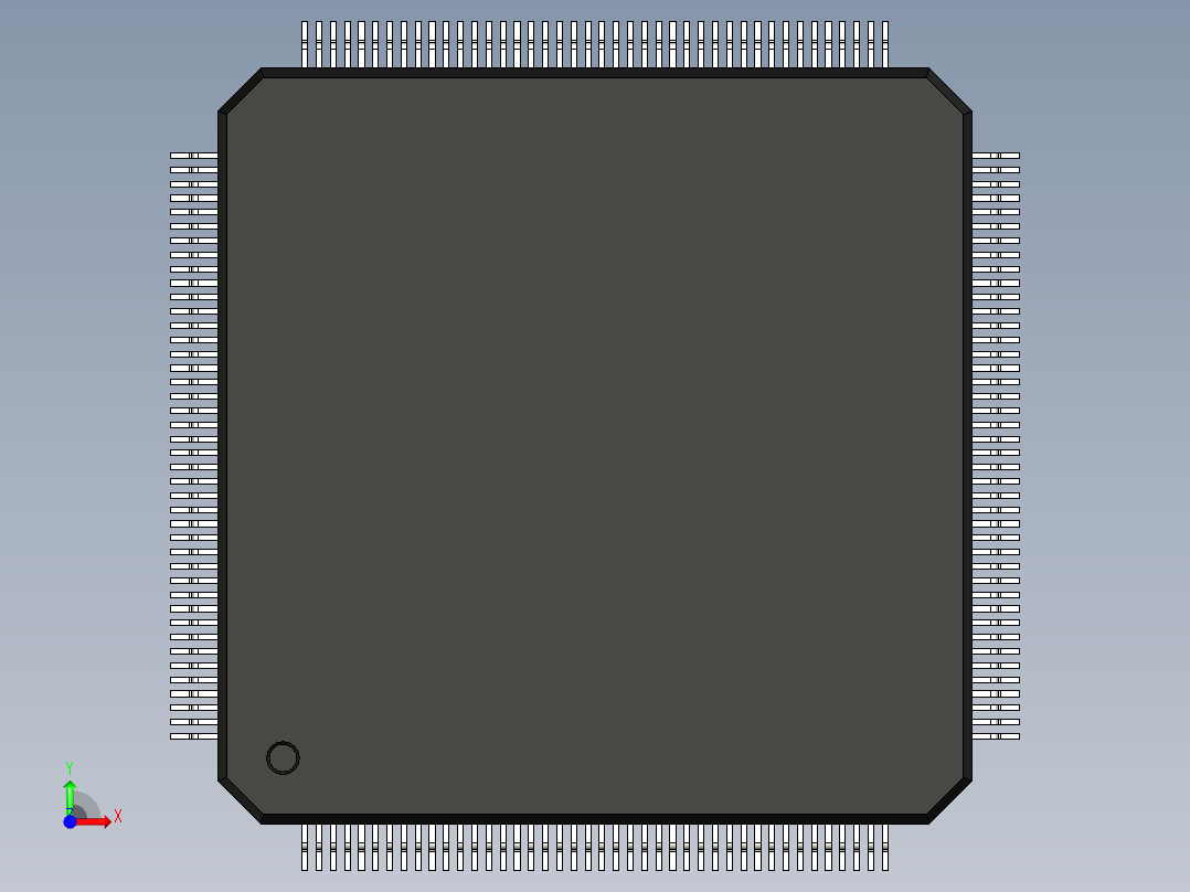 元器件3D封装TPQ168_FPT-168P-M02190前视图