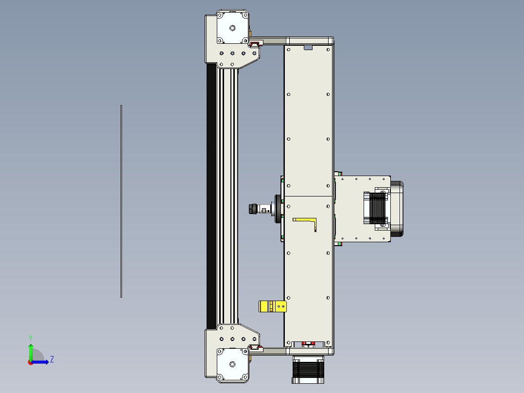 INDYMILL-500mm 3D 打印框架左视图