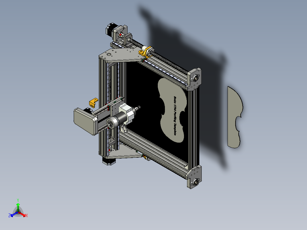 INDYMILL-500mm 3D 打印框架正等轴测图