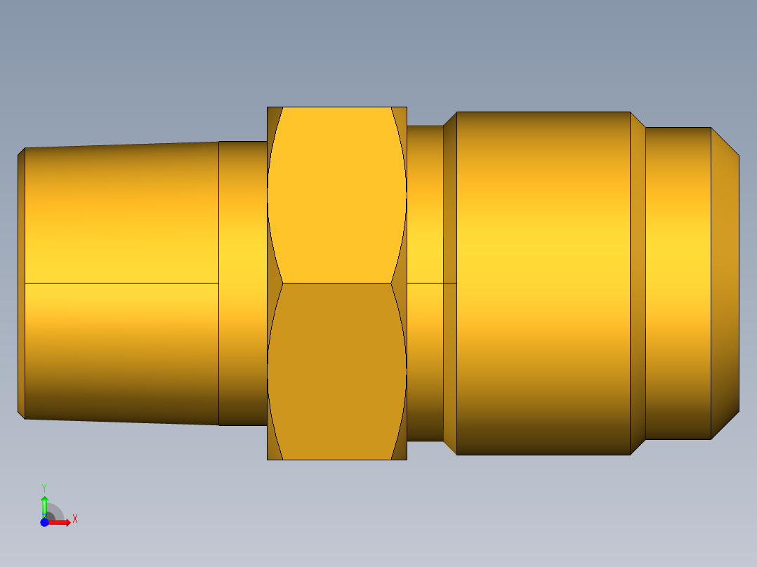 扩口式工业通用硬管接头Male Connector 48F-12-8前视图