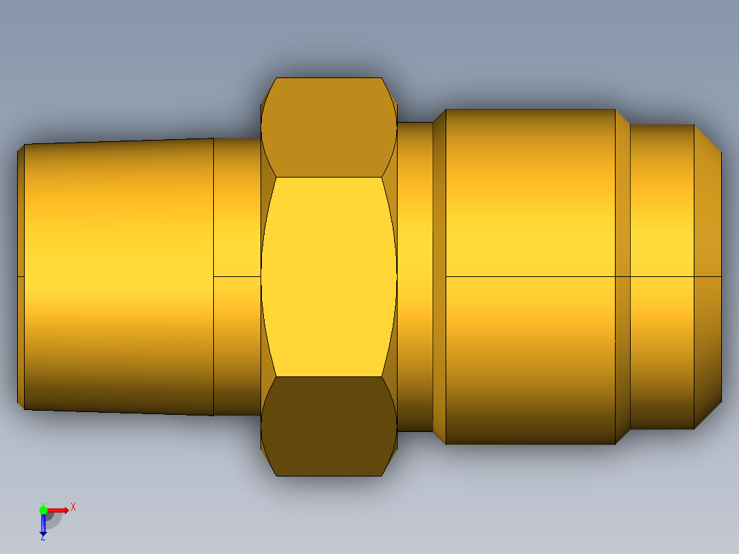 扩口式工业通用硬管接头Male Connector 48F-12-8俯视图