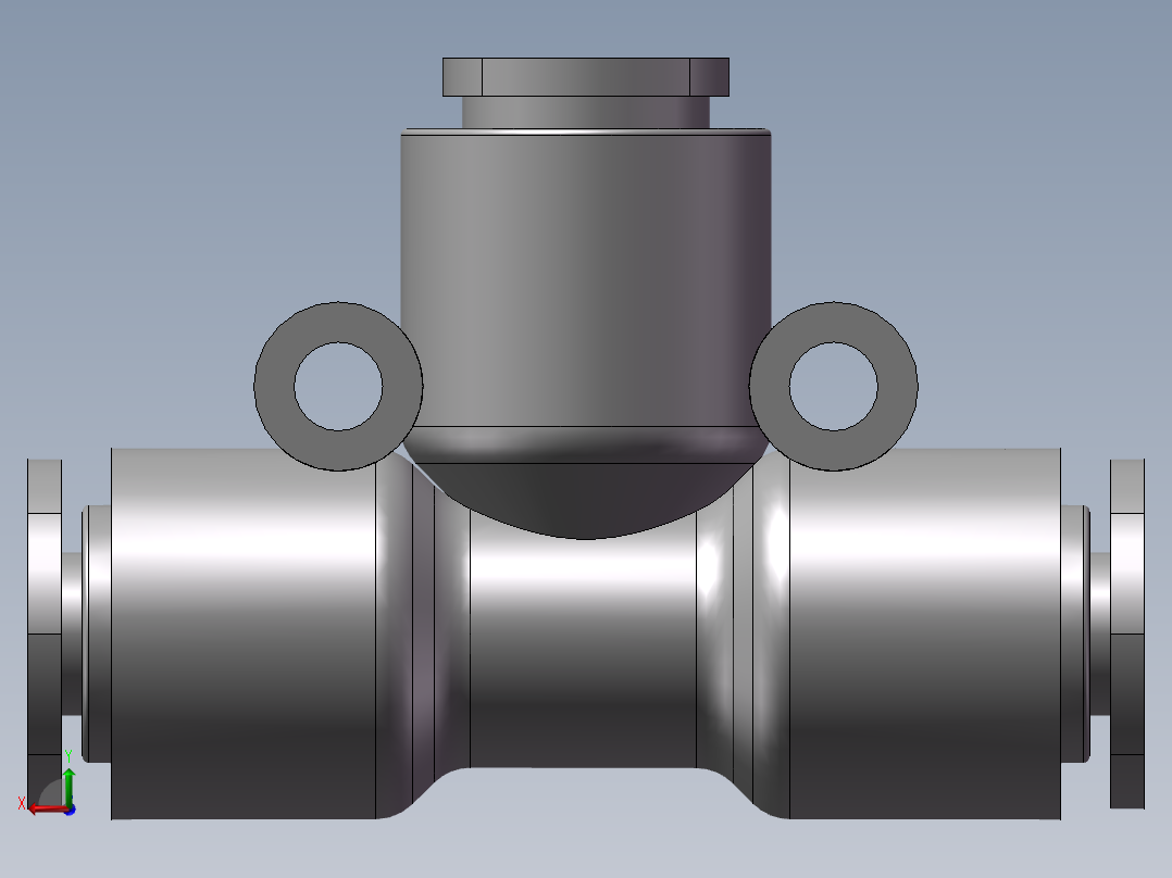 气动接头-T型三通APEW10-6（10变6）后视图
