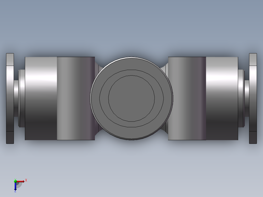 气动接头-T型三通APEW10-6（10变6）俯视图