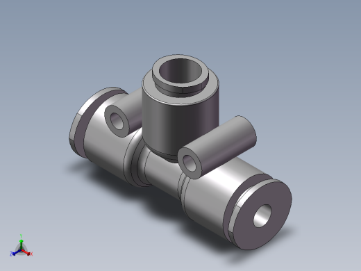 气动接头-T型三通APEW10-6（10变6）正等轴测缩略图