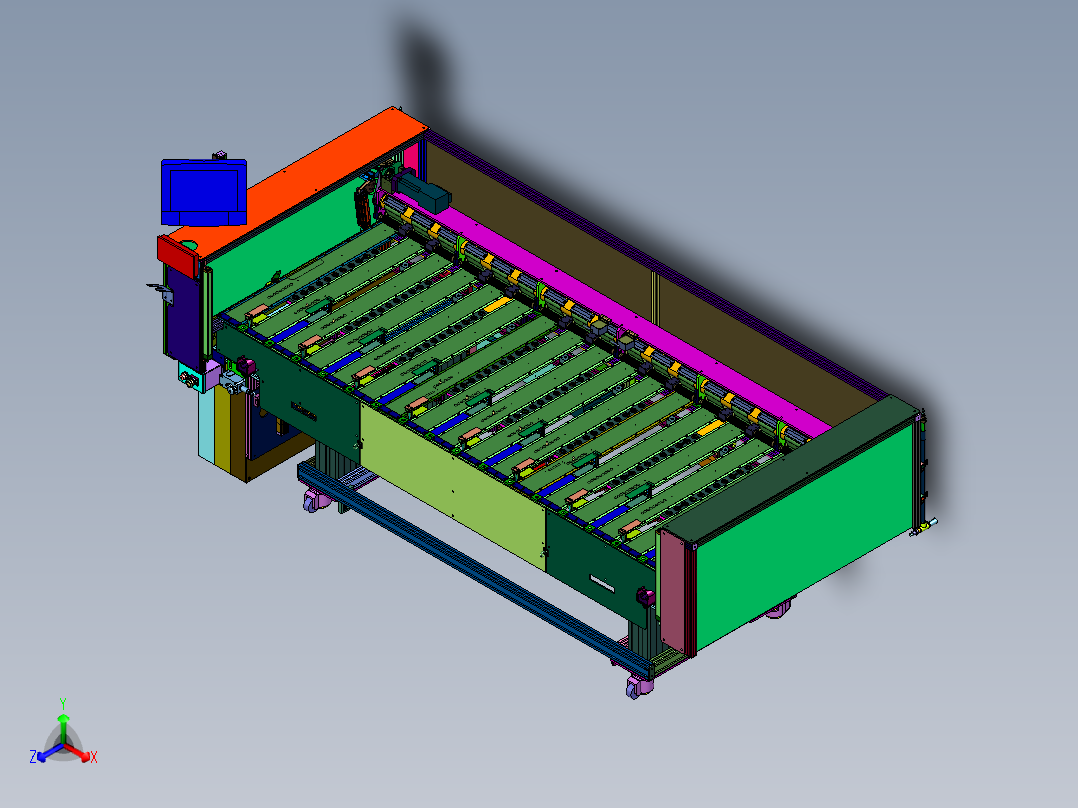 大型卷带辊压机正等轴测图