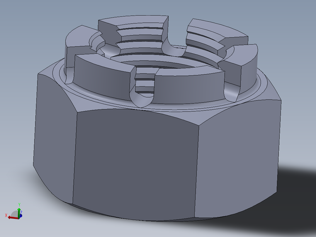 螺母Din 935 M4-M10，M10-M72主视图