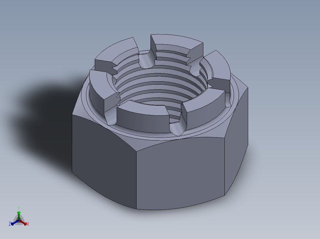 螺母Din 935 M4-M10，M10-M72正等轴测图